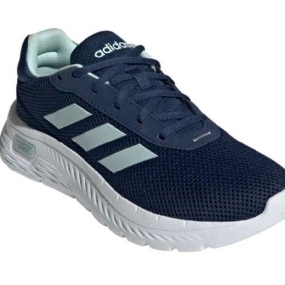 New Adidas Women's Cloudfoam Comfy Blue Navy Mint Running Shoes Sneaker Sz 10 - Picture 1 of 6